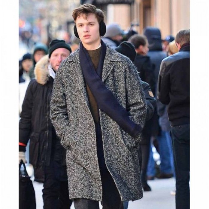 Ansel Elgort The Goldfinch Theodore Decker Grey Wool Trench Coat